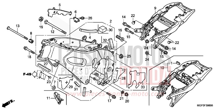 FRAME BODY for CBR1000RR Fireblade PEARL SUNBEAM WHITE (NHA66EA) from 2012